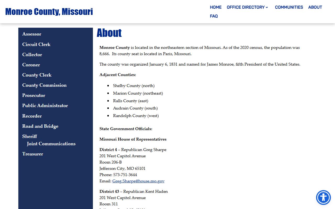Monroe County court records county history and county seat information