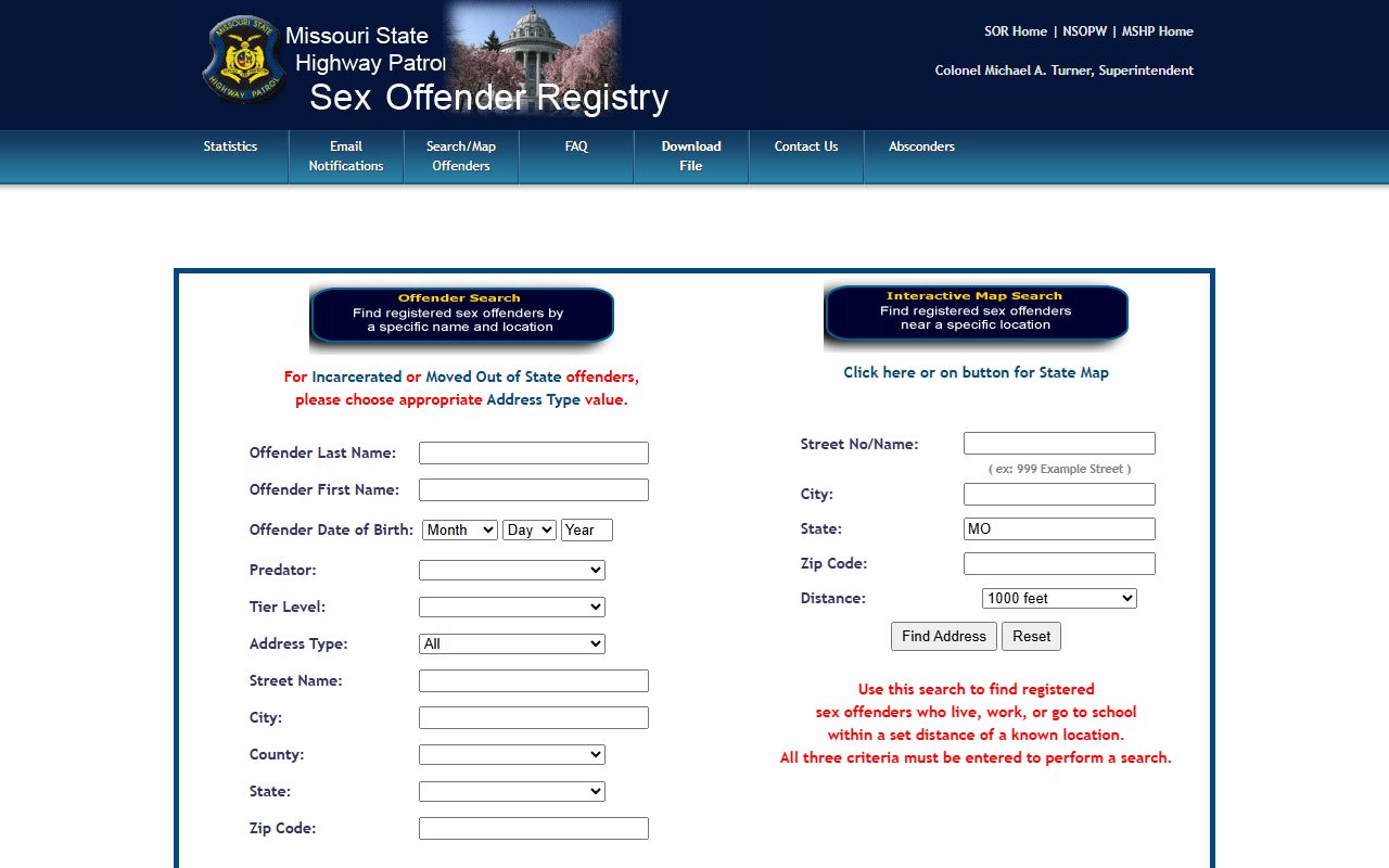 Monroe County inmate search Missouri sex offender registry