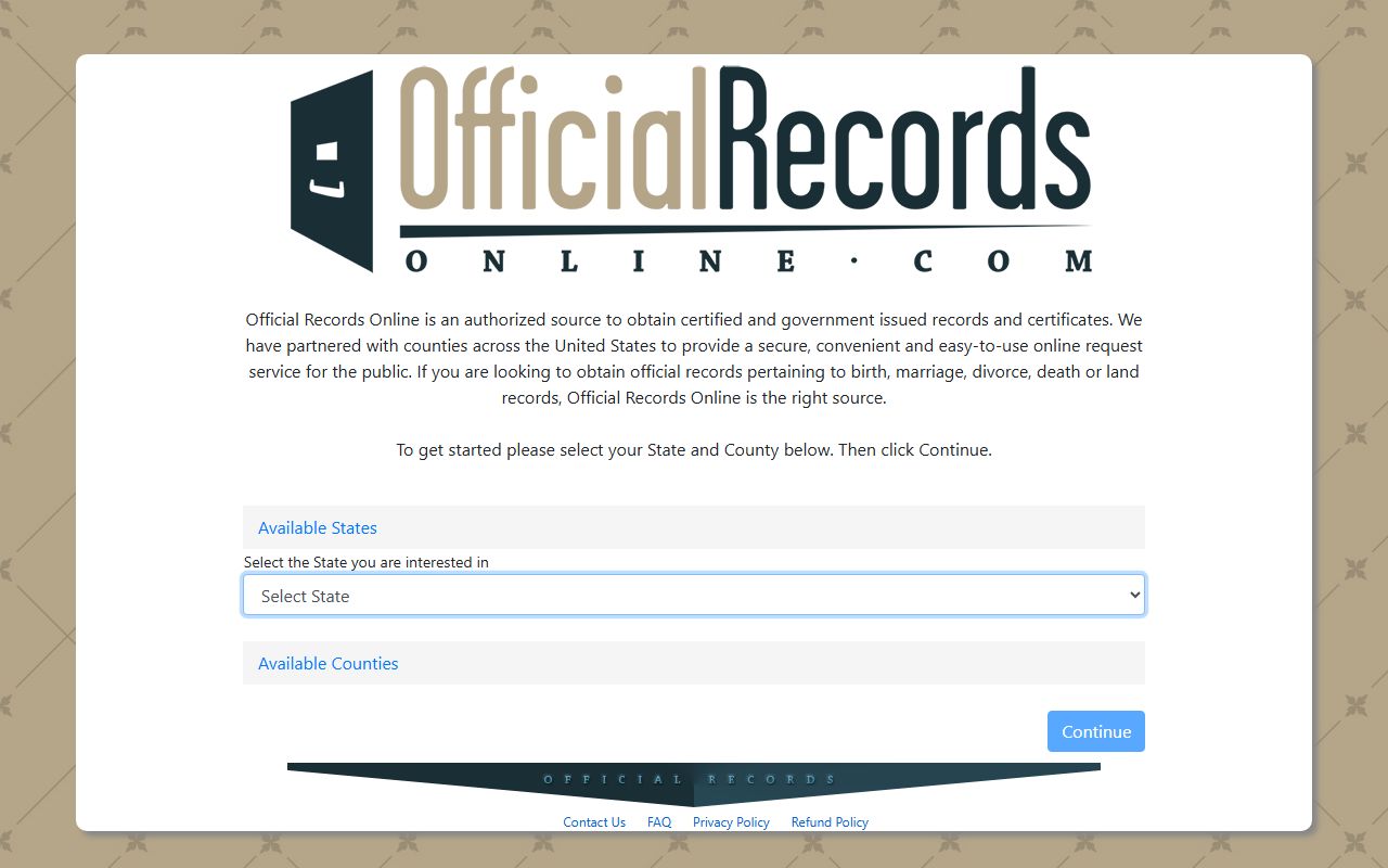 Monroe County marriage records Official Records Online certificate orders